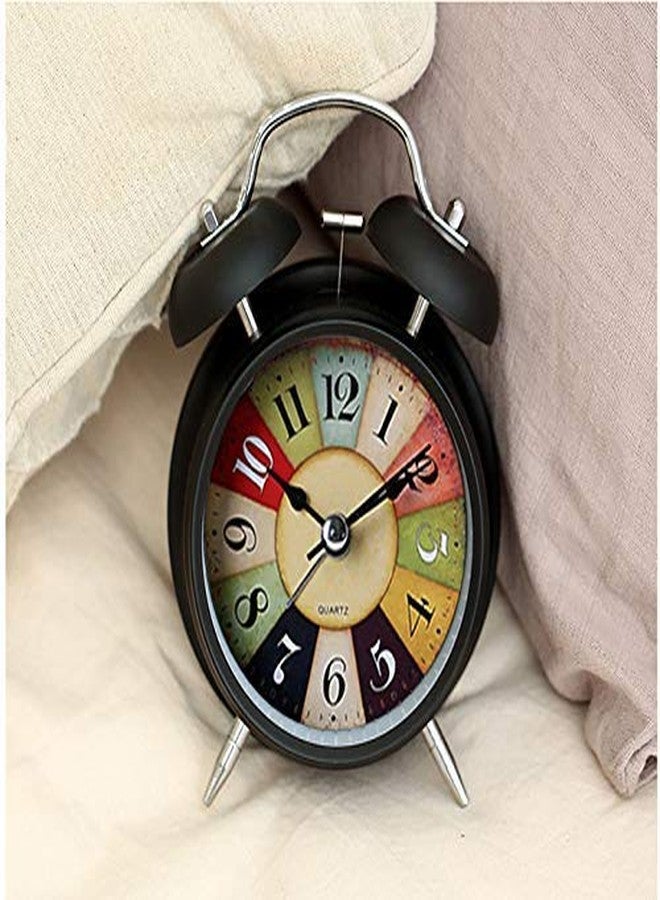 divinezon Twin Bell Alarm Clock | Dial Vintage Look with Night Led Display for Students, Table Clock with Alarm, Alarm Clocks for Bedroom | 6.5 X 3.5 X 2 Inch | Black - Image 2